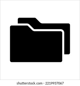 Plantilla de diseño de línea vectorial de icono de carpeta. Icono de carpeta en estilo plano de moda aislado en fondo blanco,