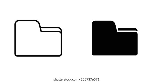 Folder Icon vector. liner and flat style icons set.