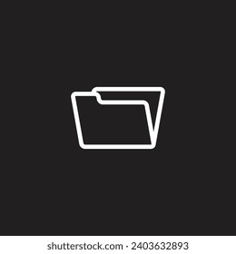 Folder icon vector set. Desktop black and yellow folder icon. Office document folder vector symbol. Empty file thin line sign