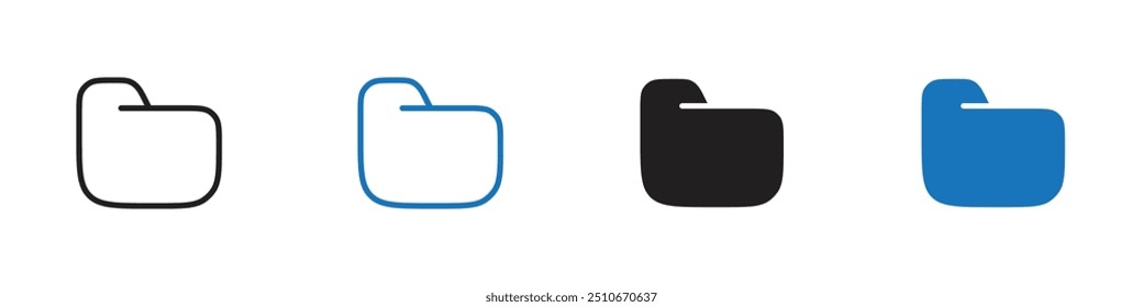 Folder icon Vector set outline