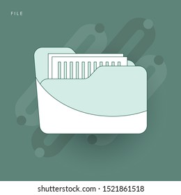 Folder icon vector sign isolated. Folder symbol template color editable. Concept of line icon with green theme