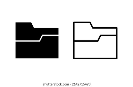 Vector de icono de carpeta. signo de carpeta y símbolo