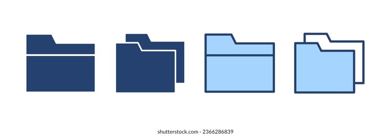 Vector de icono de carpeta. signo de carpeta y símbolo