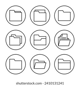 Vector de icono de carpeta. signo de carpeta y símbolo