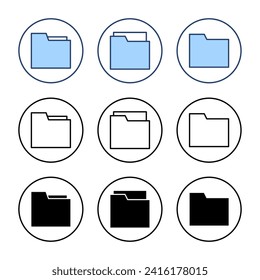 Vector de icono de carpeta. signo de carpeta y símbolo