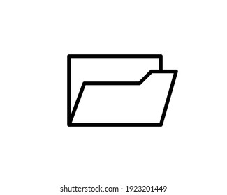 Folder Icon Vector. Simple flat symbol. Perfect Black pictogram illustration on white background