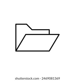 Folder icon vector, simple flat linear illustration for web and app on white background..eps