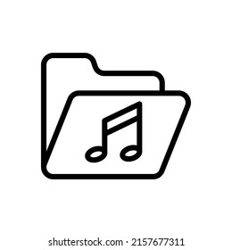 Vector de icono de carpeta con tono. música. estilo de icono de línea. Ilustración de diseño simple editable