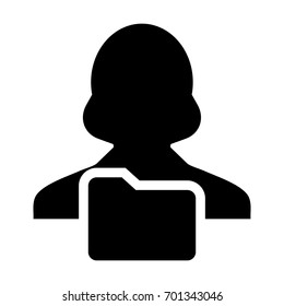 Folder Icon Vector With Woman Person Personal File of User Profile Information Avatar in Glyph Pictogram illustration
illustration