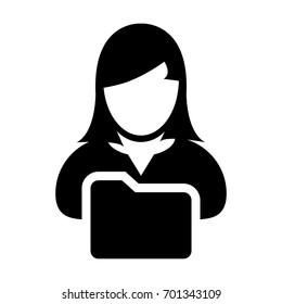 Folder Icon Vector With Woman Person Personal File of User Profile Information Avatar in Glyph Pictogram illustration
illustration