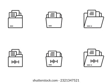 icono de carpeta voz, archivador, plano, archivo para aplicación logotipo web icono de cartel - Archivo vector