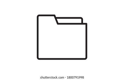 Icono de carpeta.Diseño gráfico de calidad superior. Señales, símbolo de esquema icono de colección para sitios web, diseño web, aplicación móvil sobre fondo blanco