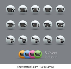 Folder Icons - 1 of 2 // Pearly Series -------It includes 5 color versions for each icon in different layers ---------