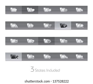 Folder Icons - 2 of 2 // Gelbar Series +++ It includes 3 buttons states in different layers. +++