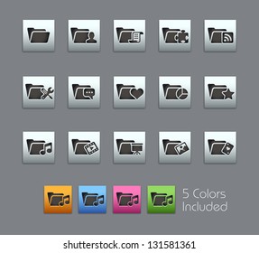 Folder Icons - 2 of 2 // Satinbox Series -------It includes 5 color versions for each icon in different layers ---------