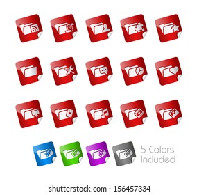 Folder Icons - 2 of 2 // Stickers Series ---- It includes 5 color versions for each icon in different layers -----