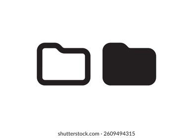 Folder icons black and white flat design Vector