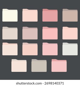 Ordnersymbole für Desktop-, rosa- und beigefarbene, neutrale Symbole
