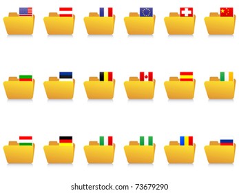 folder icons with flags