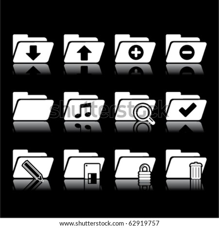 folder icons on black