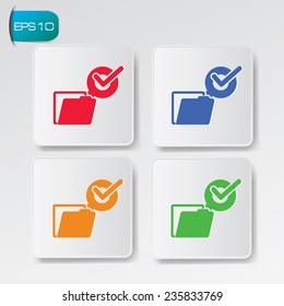 Folder icons on buttons,clean vector