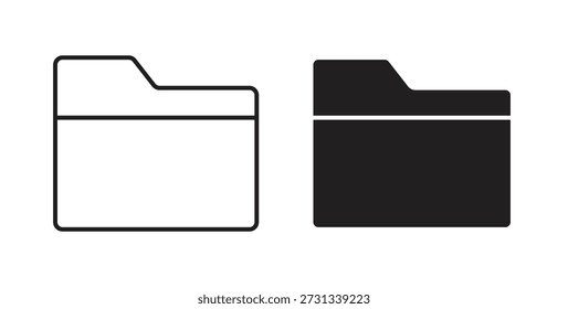 Iconos de carpeta. Iconos de contorno Vector colección. ilustraciones planas