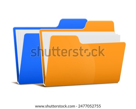 Folder icons for papers on a white background. Vector illustration