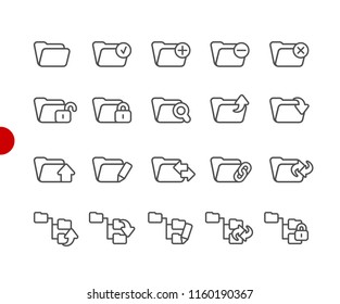 Folder Icons - Set 1 of 2 // Red Point Series - Vector line icons for your digital or print projects.