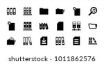 Folder icons. set of 18 editable filled folder icons: binder, paper, serach music, download document