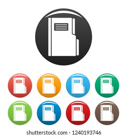Folder icons set 9 color vector isolated on white for any design