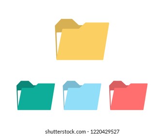 Folder icons set. Folders vector. Color icons folder. Web design. Eps10