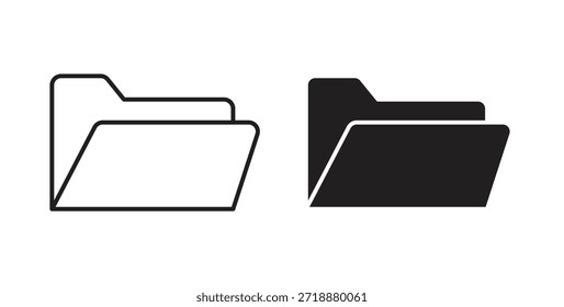 Folder icons set isolated on white background flat vector illustration.