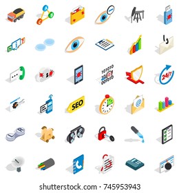 Folder icons set. Isometric style of 36 folder vector icons for web isolated on white background