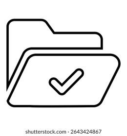 folder icons set line icon design. folder icons set thin black outline symbol vector illustration. editable stroke icon on transparent background.