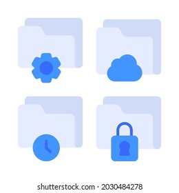 folder icons set. Perfect for website mobile app, app icons, presentation, illustration and any other projects.