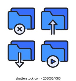 conjunto de iconos de carpeta. Perfecto para aplicaciones móviles de sitios web, iconos de aplicaciones, presentación, ilustración y cualquier otro proyecto.