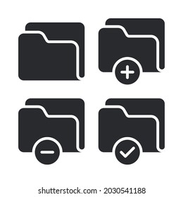 folder icons set. Perfect for website mobile app, app icons, presentation, illustration and any other projects.