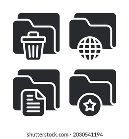 folder icons set. Perfect for website mobile app, app icons, presentation, illustration and any other projects.