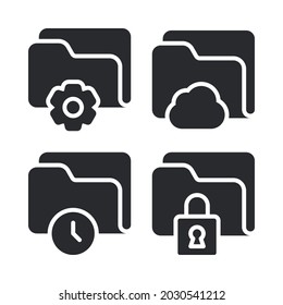folder icons set. Perfect for website mobile app, app icons, presentation, illustration and any other projects.