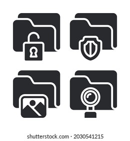 folder icons set. Perfect for website mobile app, app icons, presentation, illustration and any other projects.