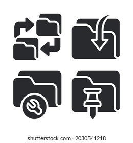 folder icons set. Perfect for website mobile app, app icons, presentation, illustration and any other projects.