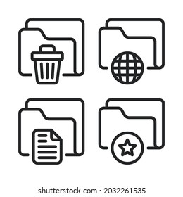 folder icons set. Perfect for website mobile app, app icons, presentation, illustration and any other projects.