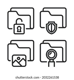 folder icons set. Perfect for website mobile app, app icons, presentation, illustration and any other projects.