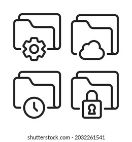 conjunto de iconos de carpeta. Perfecto para aplicaciones móviles de sitios web, iconos de aplicaciones, presentación, ilustración y cualquier otro proyecto.