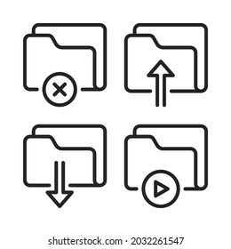 folder icons set. Perfect for website mobile app, app icons, presentation, illustration and any other projects.