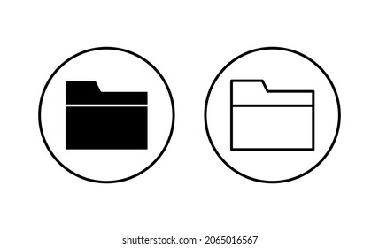 Conjunto de iconos de carpeta. signo de carpeta y símbolo