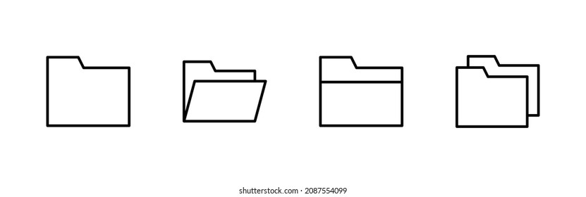 Folder icons set. folder sign and symbol