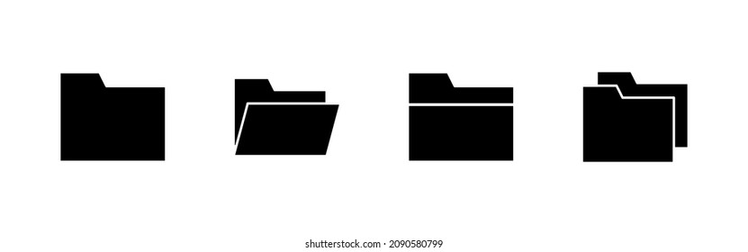 Folder icons set. folder sign and symbol