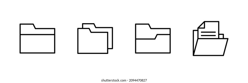 Folder icons set. folder sign and symbol