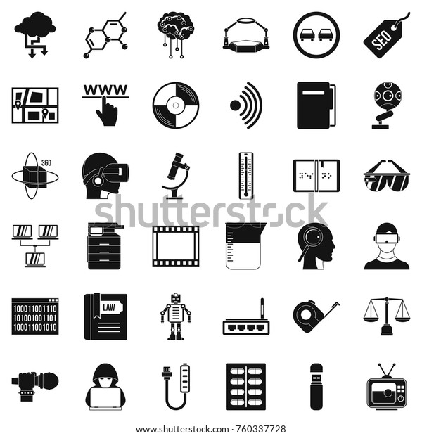 Folder icons set. Simple style of 36\
folder vector icons for web isolated on white\
background